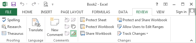 Excel: Review-ribbon